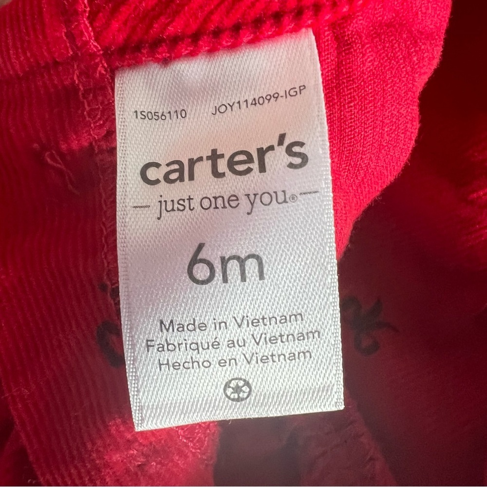 Carters Red Ribbon Patterned Bubble Romper 6m - Picture 4 of 4